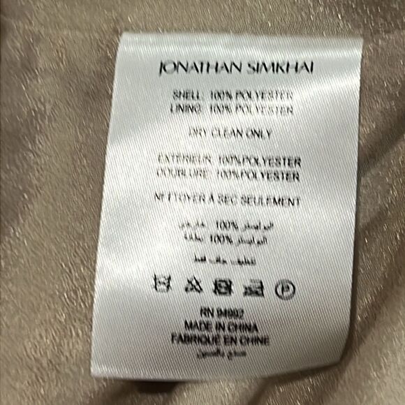 NWT Jonathan SIMKHAI Goddess Metallic Plisse Gown Champagne Large - Picture 13 of 14